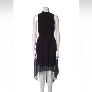 Alice + Olivia black midi dress sleeveless, mock neck, zips in the back, EUC, S